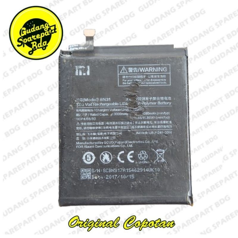 Baterai Batre Battery untuk Redmi Note 5A Mi5X Mi A1 BN31 Original Copotan.