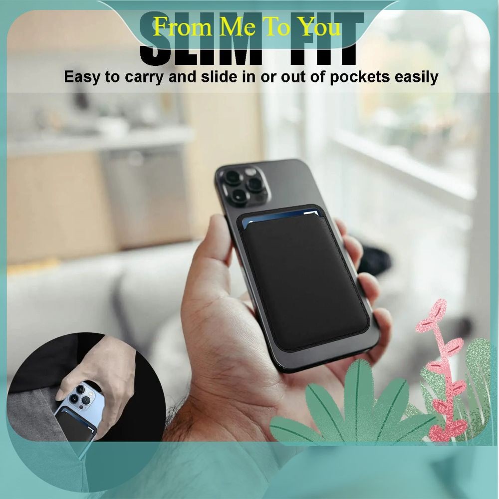 WEAMO Dompet Kartu Magnetic Card Holder MagSafe iPhone | Wallet Tempel Belakang HP Kulit PU Slot Kre