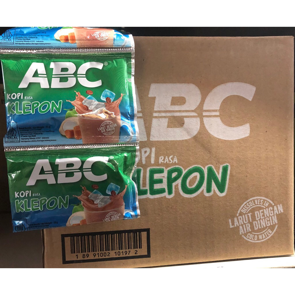 

Kopi ABC instant klepon 1 dus 12 rtg | 10*25 gr