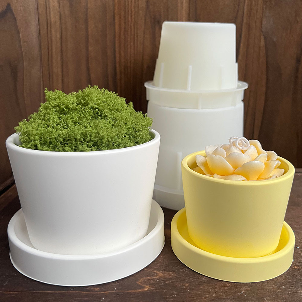 

DIY Cement Flower Pot Mold Epoxy Resin Candle Cups Pen Holders Concrete Planters Silicone Molds Craft Supplies