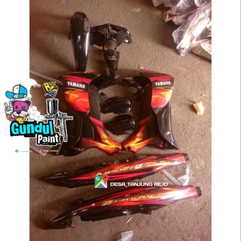 cover body full set halus jupiter z Burhan HITAM FULL