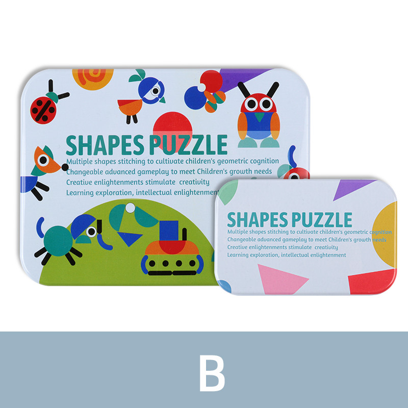Wooden Children's Early Learning Shape Puzzle, Geometric Shapes, Cognitive Matching, Enlightenment T