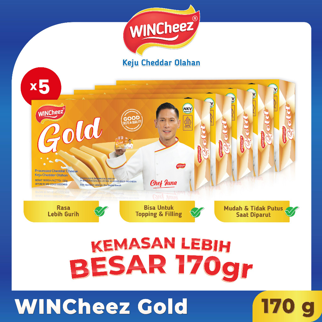 

WINCheez Keju GOLD 170 Gram x 5 Pcs Rasa Gurih