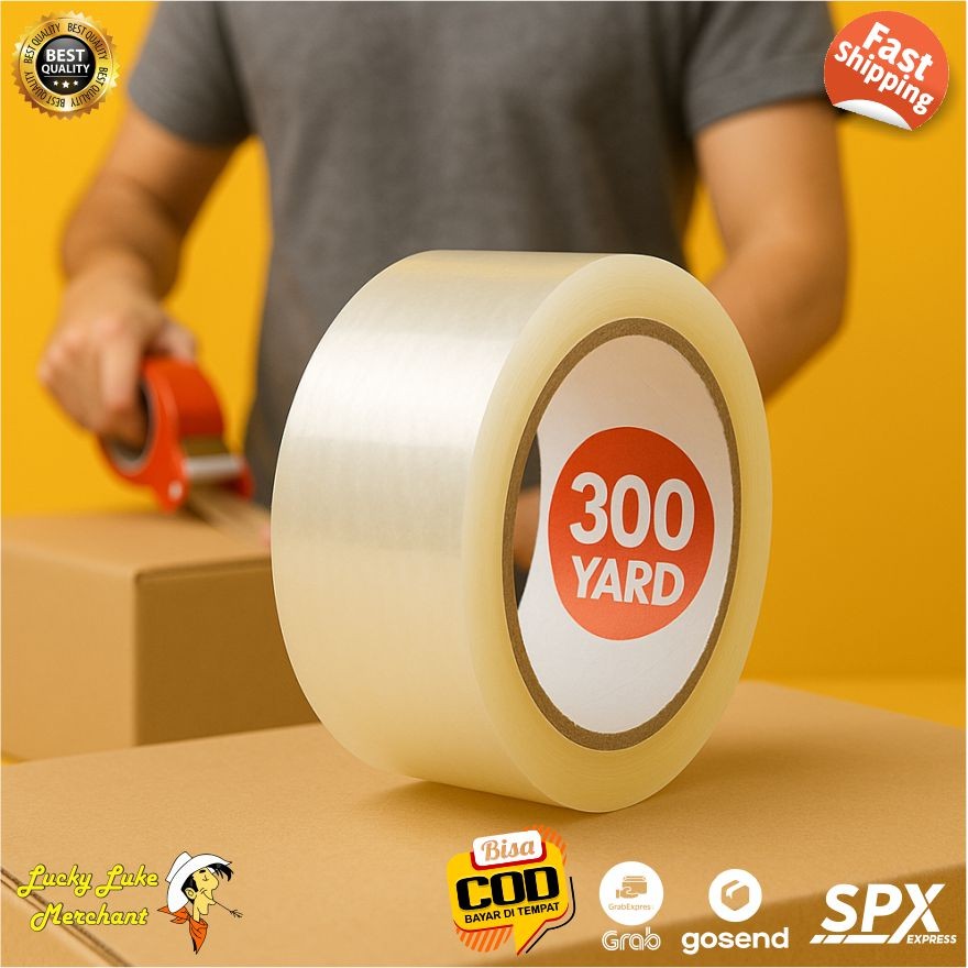 

Lakban Bening Clear Tape Opp 300 Yard Isolasi Packing Paking Kemasan Murah Kualitas Daimaru Nachi