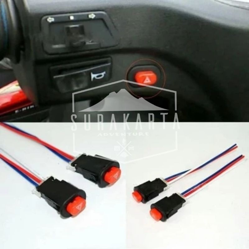 [BERKUALITAS] Saklar Tombol switch lampu Hazard on off - tombol saklar push on/off motor NANO VARIAS