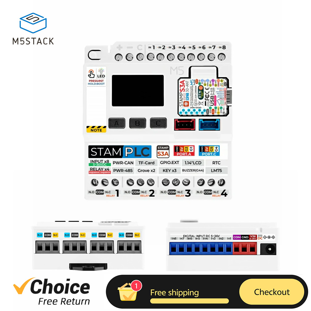 

M5Stack StamPLC IoT Programmable Logic Controller StampS3A Development Board for Industrial Automation and Remote Control