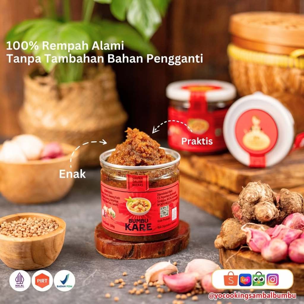 

Bumbu Masak Instan Merk Yocooking Praktis Khas Nusantara Serbaguna Rendang rica rica oseng mercon