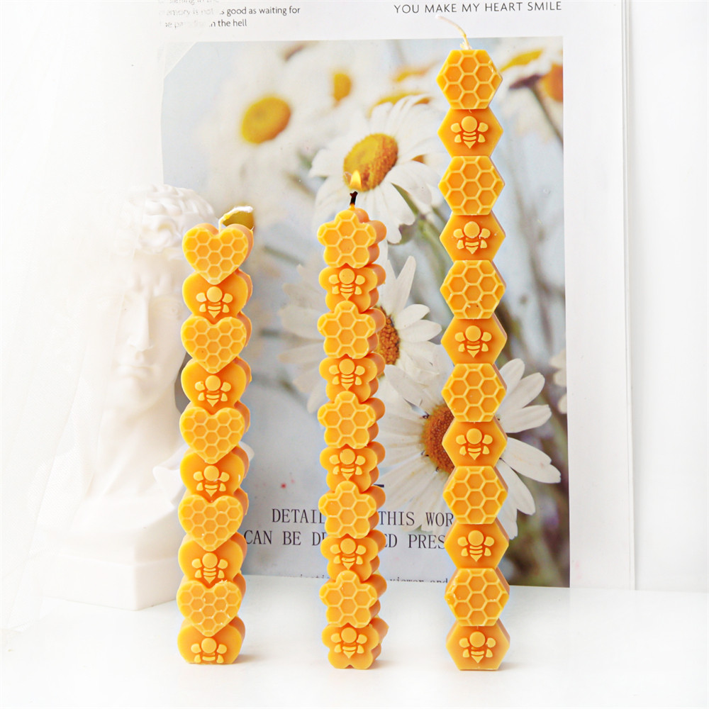 

2D/3D Flower Bee Pillar Candle Silicone Mold DIY Long Honeycomb Soap Cake Decoration Tool Handmade Plaster Resin Moulds Gifts