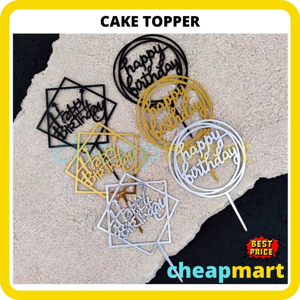 

[Min-3] Cake Topper HAPPY BIRTHDAY Tusukan Kue Ulang Tahun Hiasan Dekorasi Kue Murah Toppers Cake Hbd