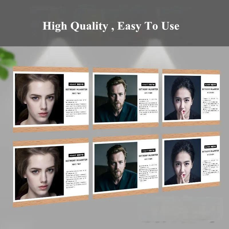 

A4 210x297mm Magnetic Wall Mounted Wood Price Listing Menu Paper Photo Picture Poster Frame Acrylic Sign Holder Display Board