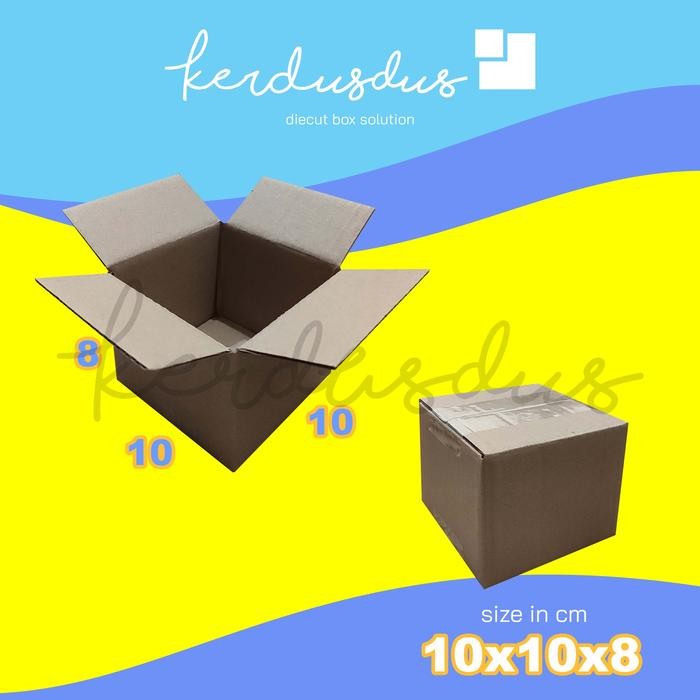 

10x10x8 cm kardus box karton kotak packing packaging POLOS SHEET