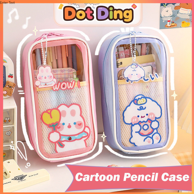 

[DOTDING]Tas Pensil Jernih Motif Lucu Kapasitas Besar Untuk Pelajar - Minimalis & Tahan Lama
