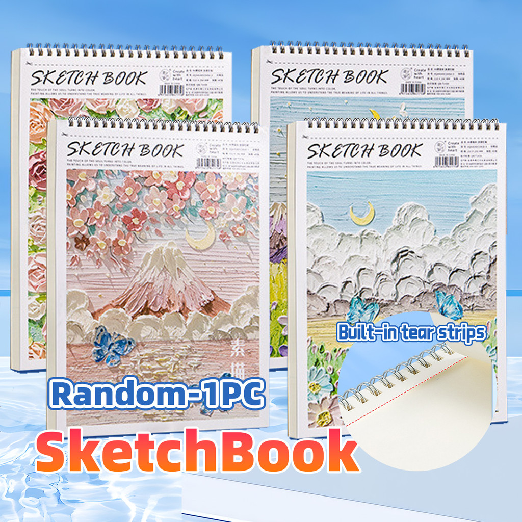 

Sketsabook A4 Aesthetic Buku Melukis Gambar Vertikal Jilid Spiral tebal 40 Lembar/80 Halaman