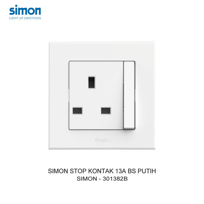 SIMON STOP KONTAK 13A BS PUTIH