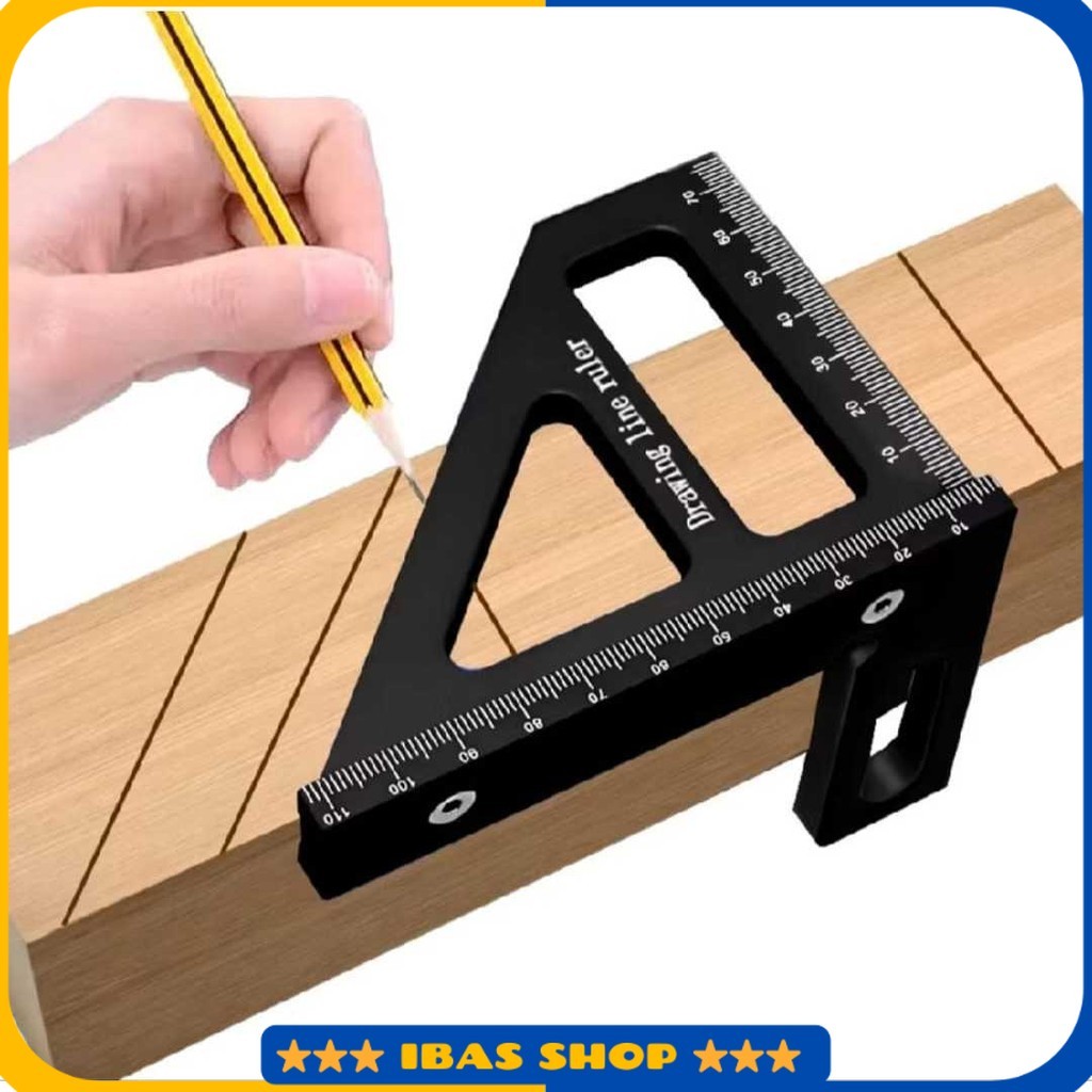 

Penggaris Pengukur Sudut Drawing Line Ruler 3D 45/90 Degree - TO1