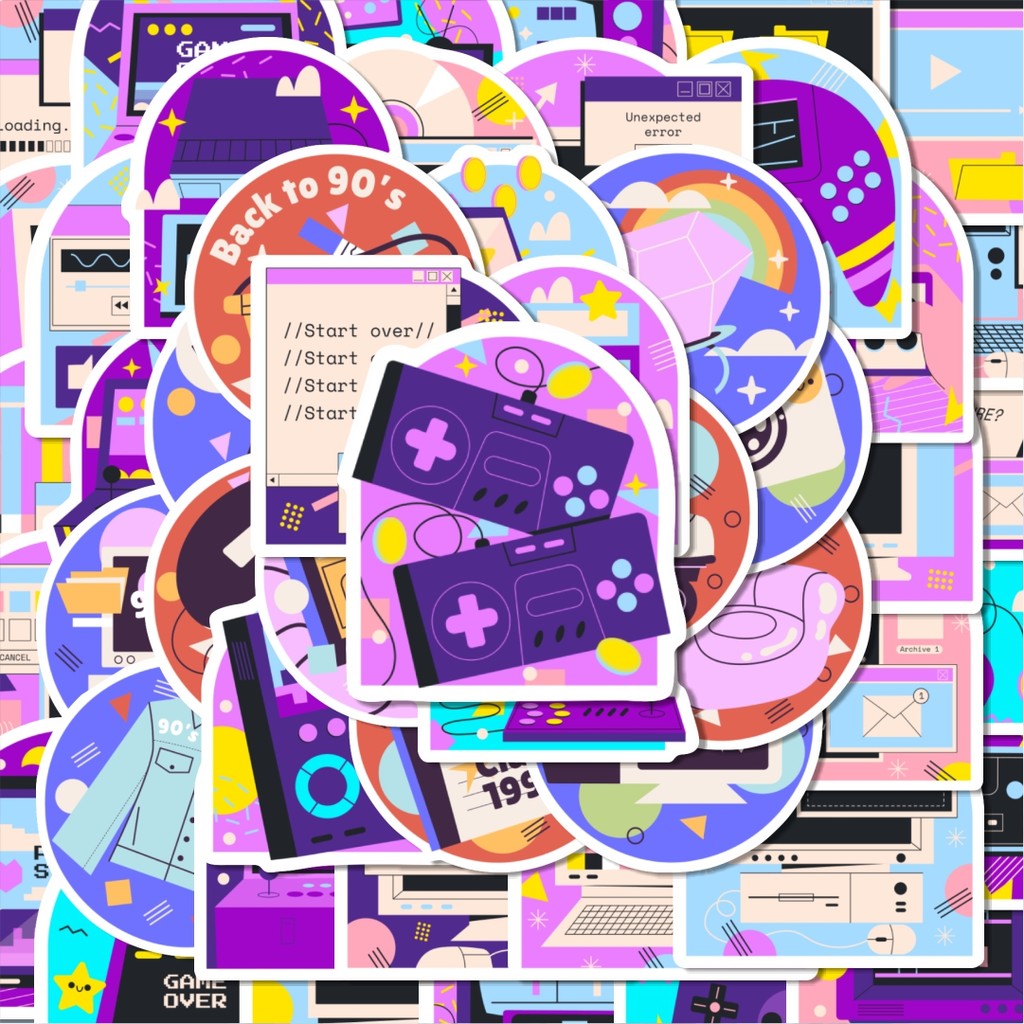 

100PCS Lucu Stiker Retro Vintage Stiker Aesthetic Stiker Anti Air Stikers Berperekat Waterproof sticker decal buat Motor Helm Buku Journal Koper Casing HP Laptop Botol Minum Hadiah anak