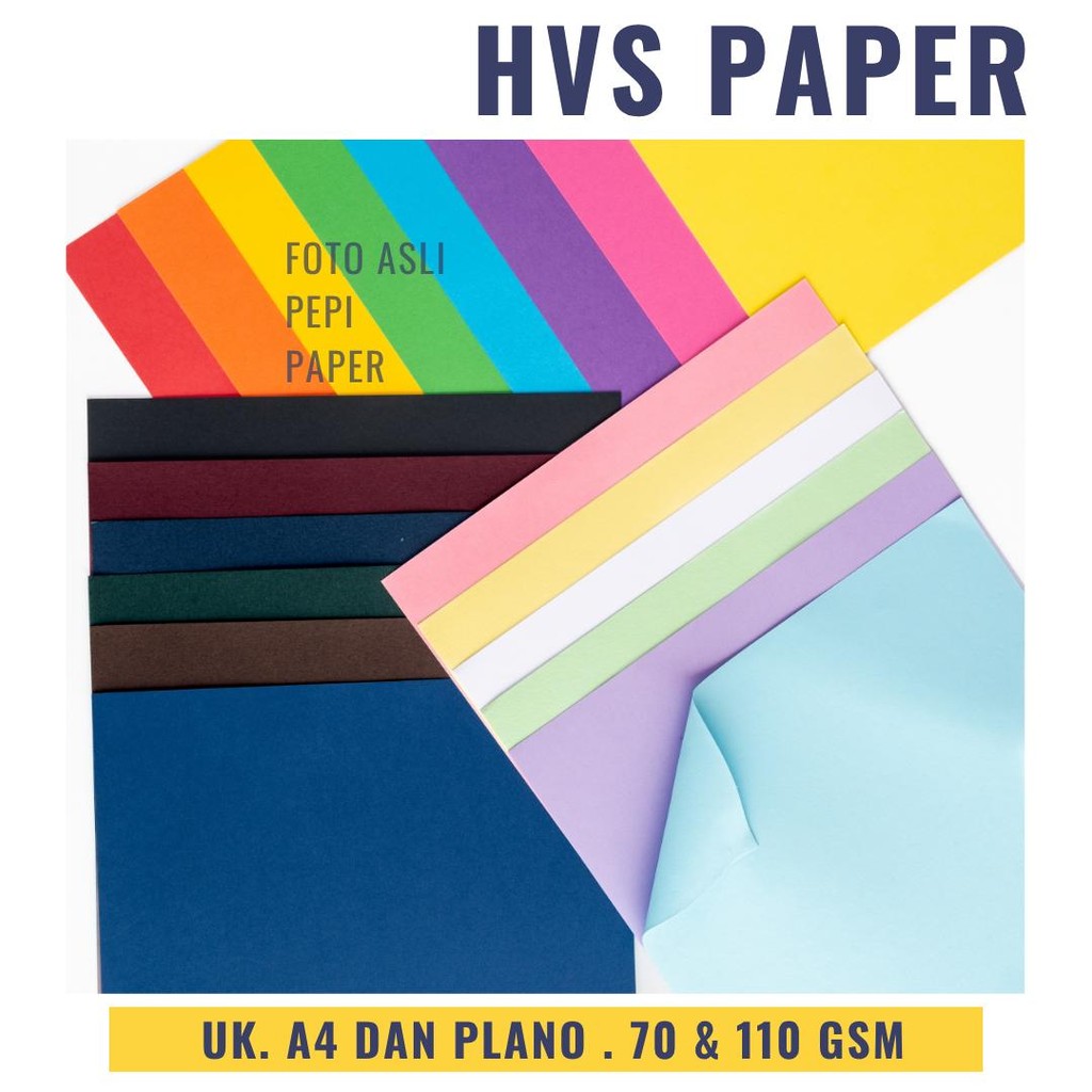 

[2 dan 10 Lembar] Colorful Paper HVS 70 GSM UK A4 dan 70 GMS PLANO