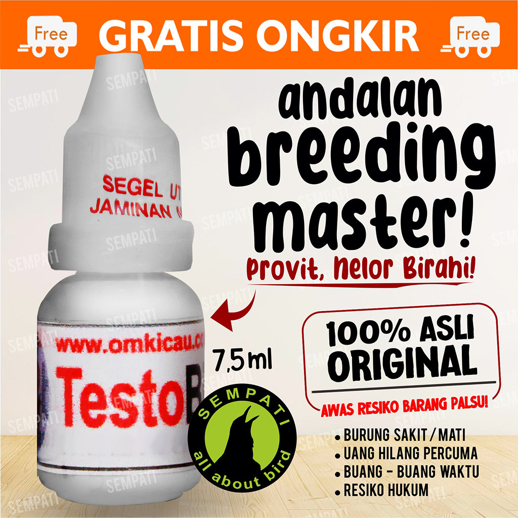 SEMPATI TESTO BIRD CAIR OM KICAU OBAT VITAMIN BURUNG MENINGKATKAN PRODUKSI HORMON TESTO TESTERON KES