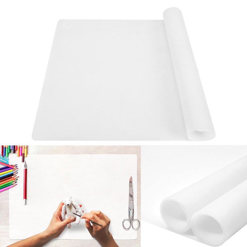 

Thick White Silicone Mat for Crafts Large Mat for Table Protector Silicone Sheet for Resin Crafts Liquid Paint Clay Silicone Mat