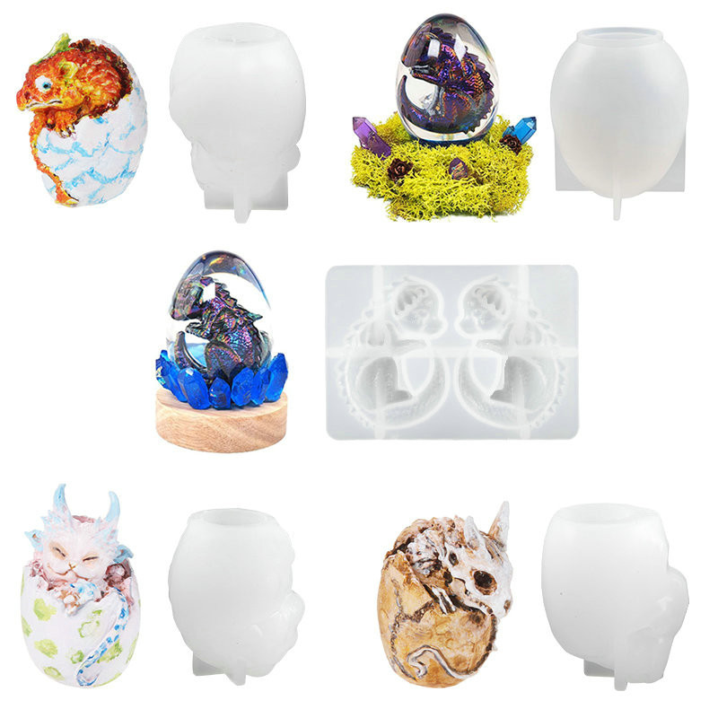 

3D Dragon Egg Epoxy Resin Silicone Mold DIY Egg-shaped Starry Sky Ball Night Light Mold for Epoxy Casting Craft Home Decoration