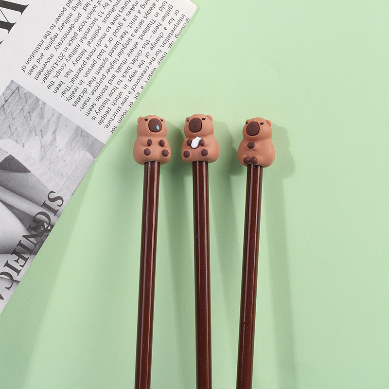 

10PCS Cartoon Cute Capybara Pencil Cap Silicone Pen Topper Covers For Kids Cute Pencil Extender Stationery School Supplies
