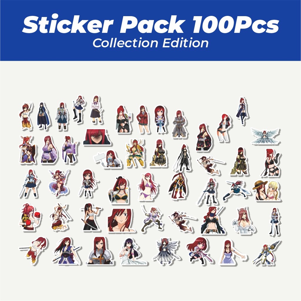 

Hot Stiker Anime Series Fairy Tail Character Erza Scarlet Lucu Anti Air Stikers Berperekat Waterproof Sticker Decal Buat Motor Helm Buku Journal Koper Casing HP Laptop Botol Minum