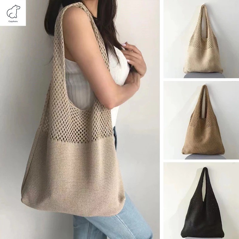 Tas Rajut Wanita Kekinian |  Tas Rajut Elegan Ukuran Besar