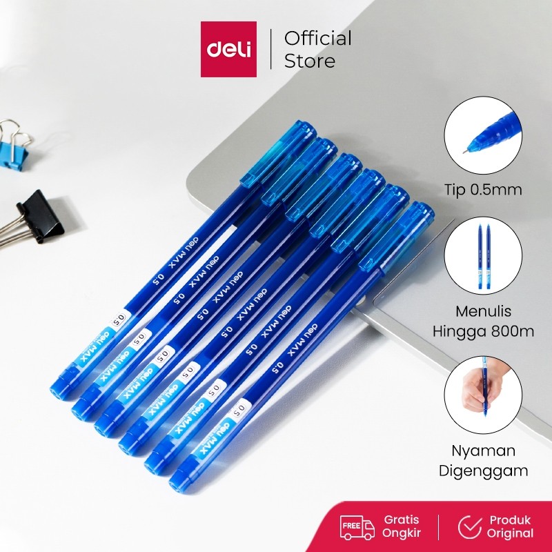

Deli Gel Pen / Pulpen Gel 0.5mm Tinta Dapat Menulis 800 Meter EG62