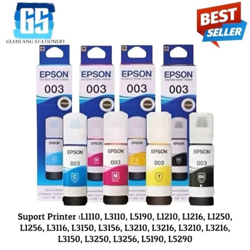 TINTA EPSON 003 ORIGINAL 1SET L1110/L3110/L3150/L5190