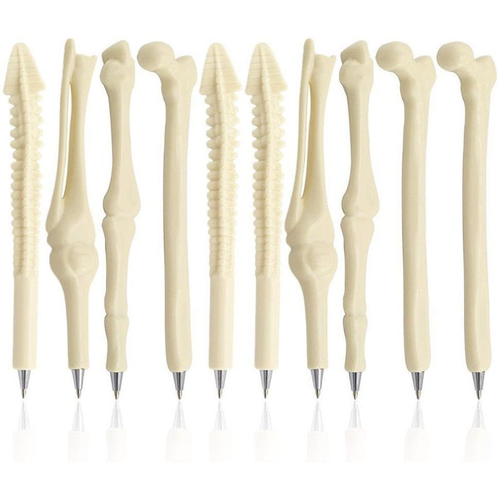 

10Pcs Novelty Bone Shape Ballpoint Pens,Finger Skull Bone Pen For Nurse Doctor Stationery Crazy Student Gift
