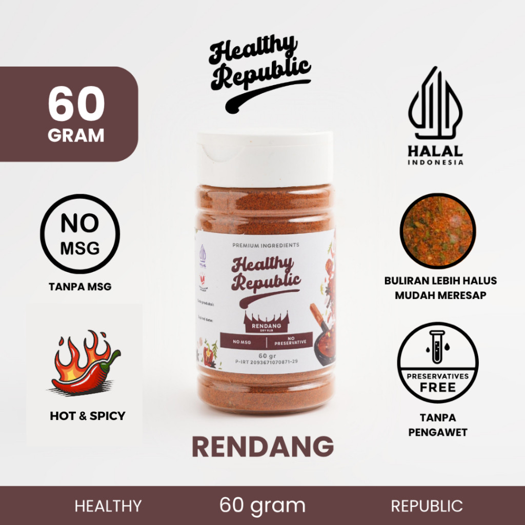 

Healthy Republic Bumbu Marinasi Dry Rub 60 Gram Serba Guna No MSG HALAL