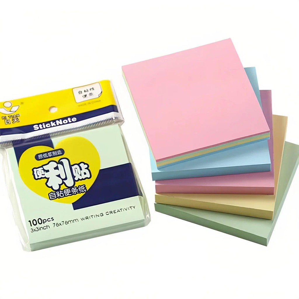 

100 Sheets Student Posted It Memo Color Sticky notes Posits Paper Stickers Notepad Notebook School Stationery Message Sticker