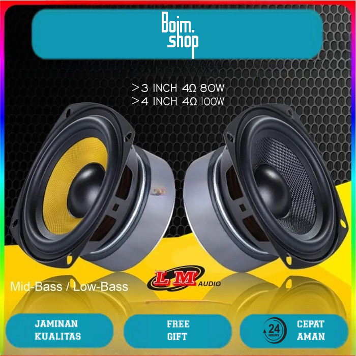 Speaker Full range Bass 3 4 Inch 4 ohm 80W 100W Hifi Fullrange MidBass Mid Woofer LM-318S LM-418S