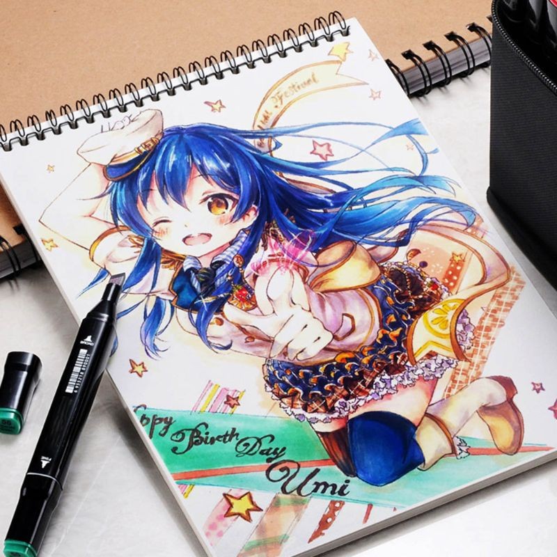 

34 Sheet A3/A4/A5 Professional Marker Paper Spiral Sketch Notepad Book Painting