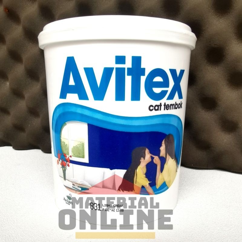 AVITEX Emulsion Cat Tembok Gypsum Gipsum Triplek Kaleng Kecil 1Kg 1 Kg Sw Putih Sb Hitam Black 831 L