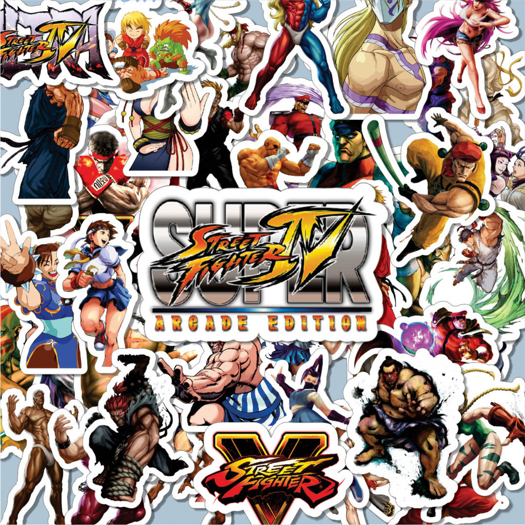 

100PCS Lucu Stiker Video Game Series Street Fighter Character Mix 3 Stiker Aesthetic Stiker Anti Air Stikers Berperekat Waterproof sticker decal buat Motor Helm Buku Journal Koper Casing HP Laptop Botol Minum Hadiah anak
