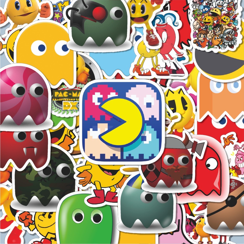 

100PCS Lucu Stiker Game Series Pacman Stiker Aesthetic Stiker Anti Air Stikers Berperekat Waterproof sticker decal buat Motor Helm Buku Journal Koper Casing HP Laptop Botol Minum Hadiah anak