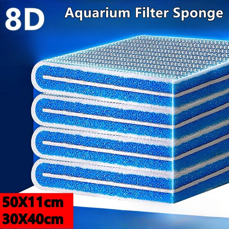 1PC 50X11mm/30X40mm 8D Aquarium Filter Sponge Glue-free Pad Fish Tank Skimmer Pond Filter Cotton Upg