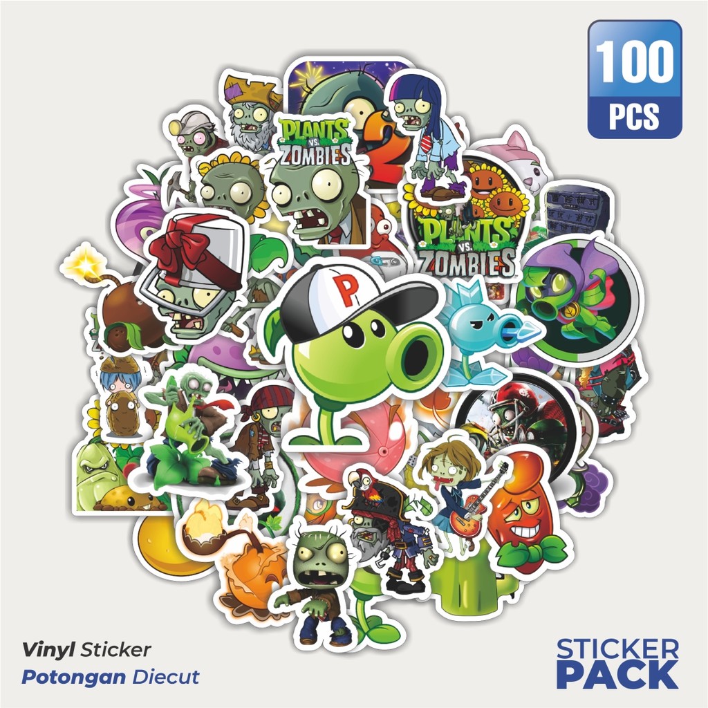 

Super Hemat! 100 PCS Stiker Game Series PLANT vs ZOMBIE Character Mix 2 Waterproof Aesthetic- Untuk Laptop, Motor, dan Hem - Paper Stationery Pack