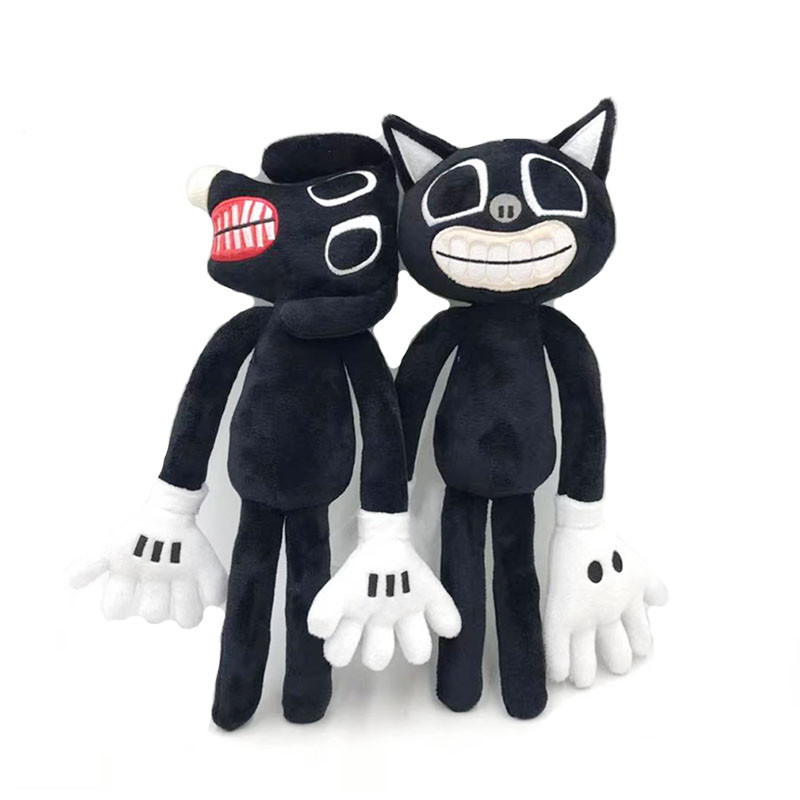 2pcs 30cm Sirenhead Plush Toys Siren Head Plush Dolls Scary Black Cartoon Cat Toy Soft Stuffed Anima