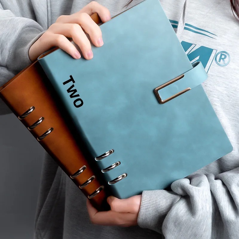 

Thickened Waterproof Leather Surface Detachable Notes Booklet Student Office Planner Record Book Durable Filler Paper Binder