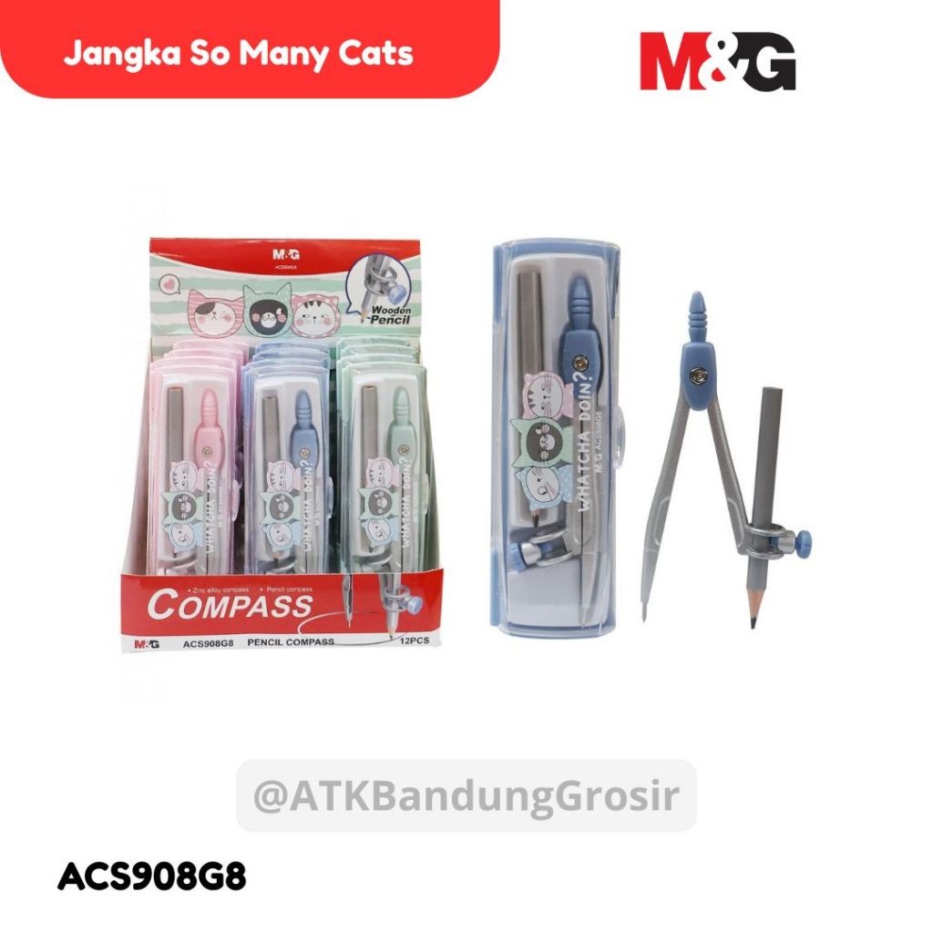 

Jangka M&G So Many Cats Pencil Compass Bahan Metal Steel 3 Warna Lucu #ACS908G8 Alat Tulis Sekolah- SHAGB