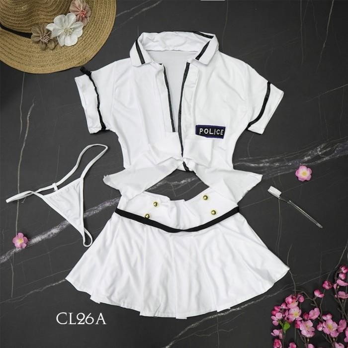 Kostum Sexy Lingerie Cosplay Uniform Seragam Polisi Seksi Wanita CL26
