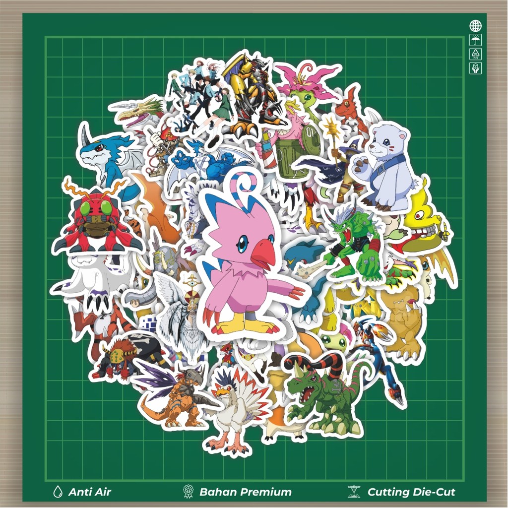 

HOT 50 PCS STIKER Stiker Anime Series Digimon Character Mix 4 Stiker Fashion Cars Decal Dingin Kartu Album Custom Vinyl Anti Air- Sticker Aesthetic Buku Journal Koper Casing HP Tablet Laptop Helm Motor Botol Minum