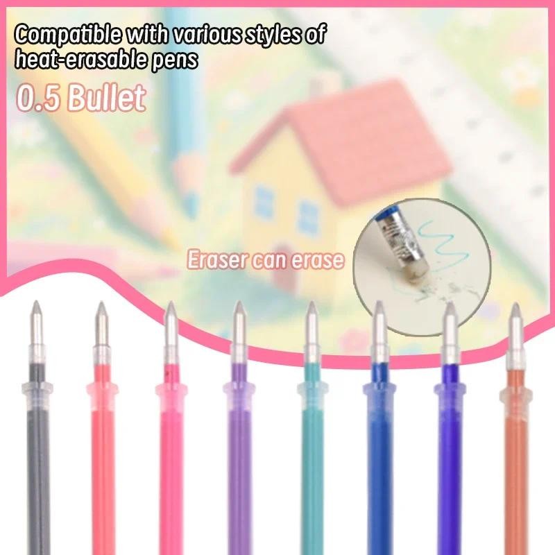

50 / 80 Pcs Stainless Steel Pen Tip Erasable Neutral Refills for Erasable Pen Cases 8 Colors,for Coloring Books and Scrapbooks
