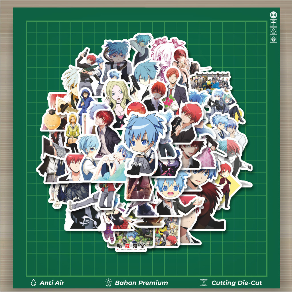 

HOT 50 PCS STIKER Anime Series Assasination Classroom Character Mix 2 Fashion Cars Decal Dingin Kartu Album Custom Vinyl Anti Air- Sticker Aesthetic Buku Journal Koper Casing HP Tablet Laptop Helm Motor Botol Minum