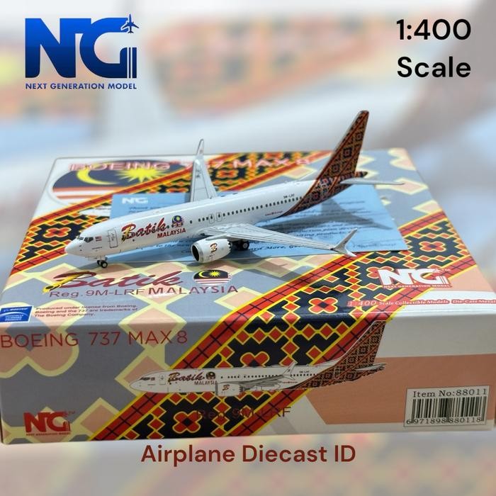 Batik Air Malaysia /Malindo Air Boeing 737 Max 8 9M-LRF NG Model 1:400 Scale SP99..