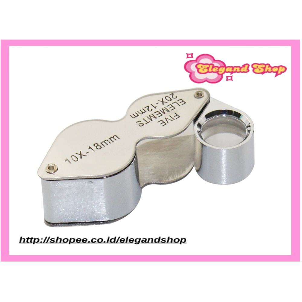 

Foldable Miniature Magnifying Glass 20x 12mm / 10x 18mm Dual Stainless Steel Jeweler's Singlet Loupe