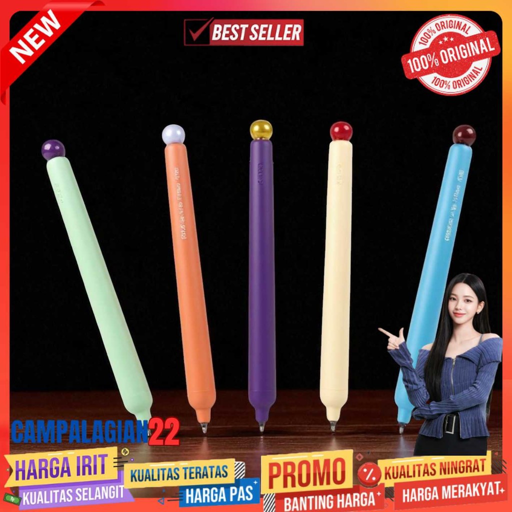 

Kaco Popup Pena Pulpen Gel Quick Dry Black Ink Vintage 0.5mm 5 PCS - K1062