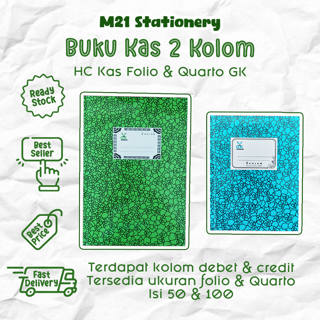 

BUKU KAS 2 KOLOM HARDCOVER GELATIK FOLIO & QUARTO ISI 50 & 100 / BUKU CATATAN AGENDA KEUANGAN